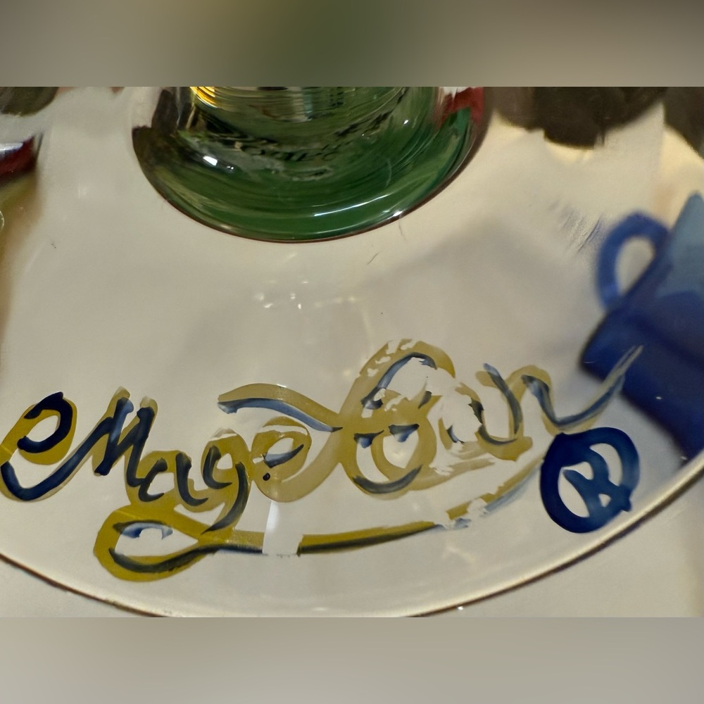 "Magellan Iris" collection artist Debbie Arbizzani Hand-painted blue iris. - Picture 9 of 13
